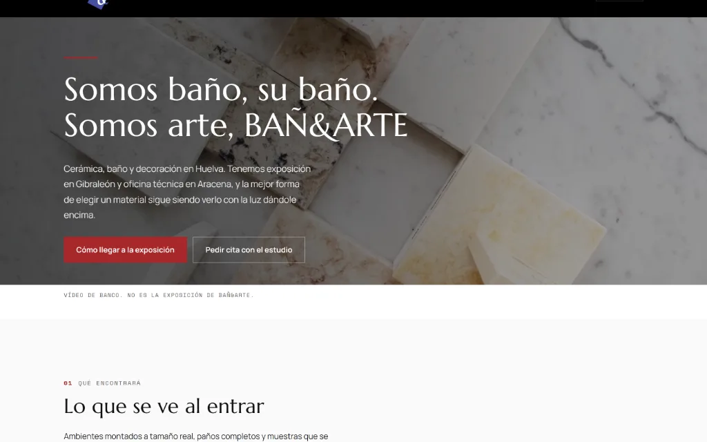 Portada de la web de BAÑ&ARTE
