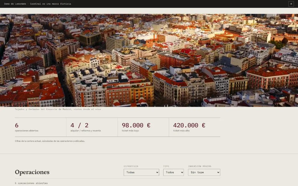 Portada de la web de Cardinal