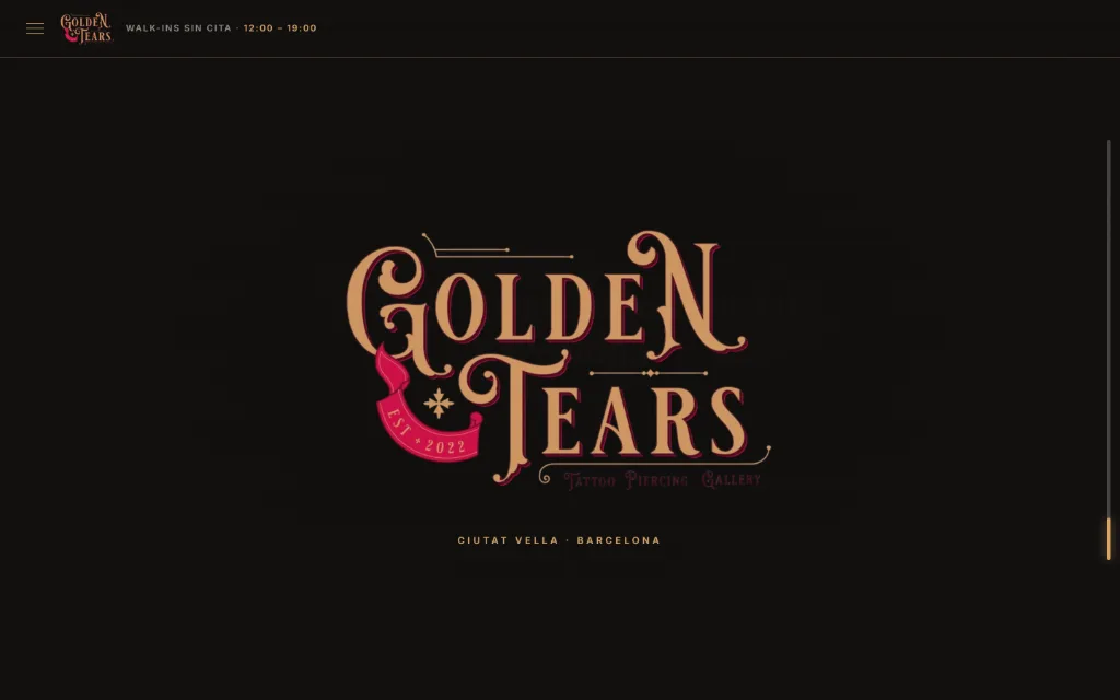Portada de la web de Golden Tears