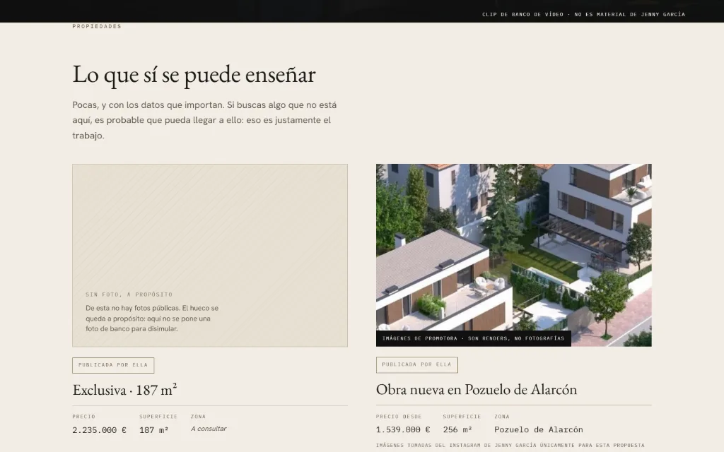 Portada de la web de Jenny García